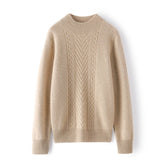 Womens Cashmere Mock Neck Sweater Chevron Knit Long Sweater